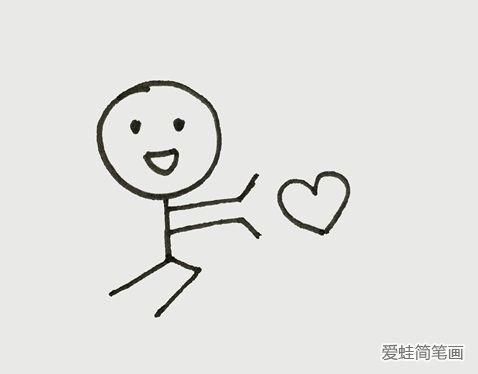 如何画火柴人吃瓜